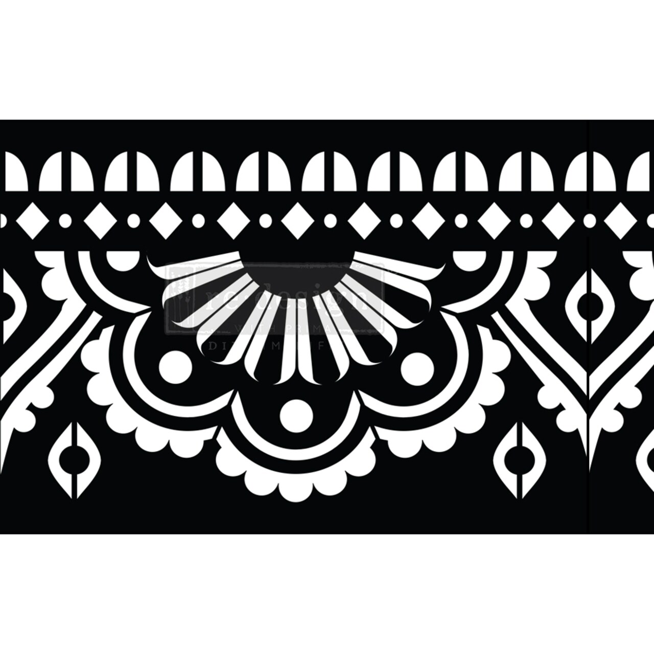 Stick & Style - Mendhi Border - 1 roll, 7in x 5yds (6in design) self-adhesive plastic on roll